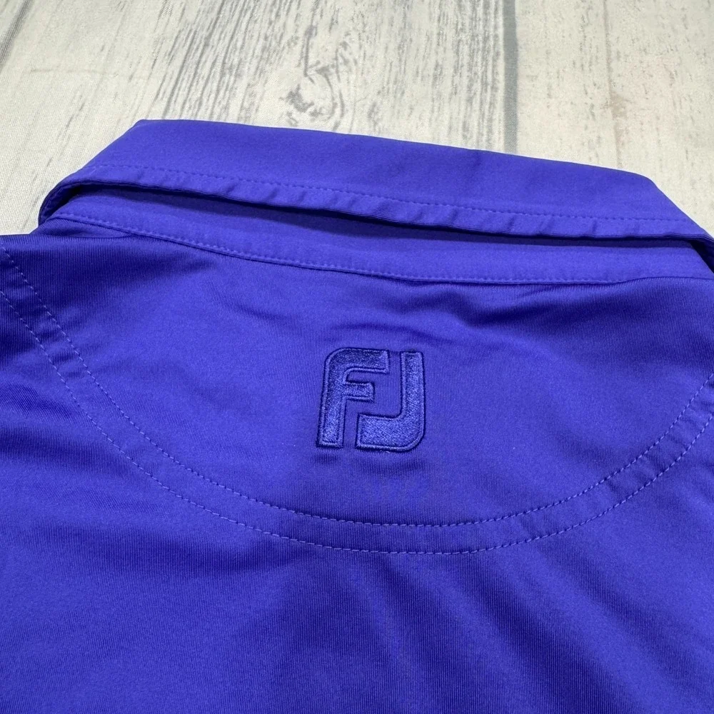 Footjoy Polo‎ Golf Shirt L Large Purple Mens Short Sleeve FJ